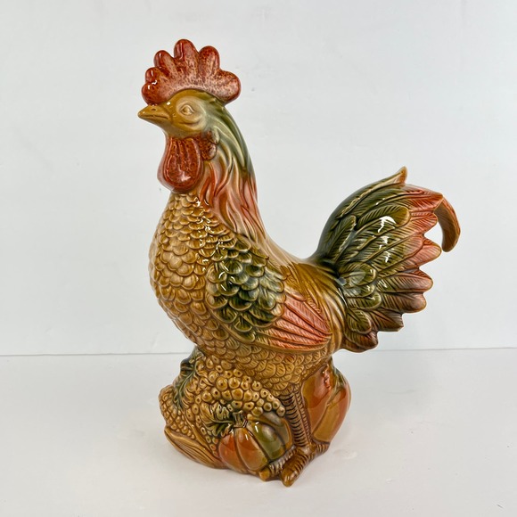 Ceramic Rooster Figurine 12 Inch High Glazed - Picture 1 of 9